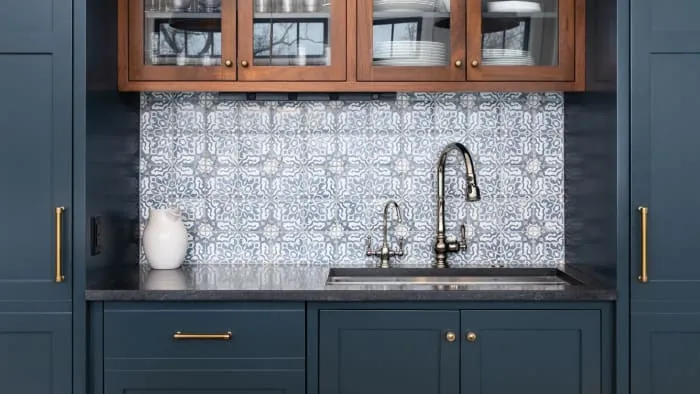 Custom-built kitchen cabinets and storage in a Bath kitchen