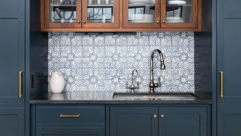Bespoke kitchen storage cabinets in a Bath home