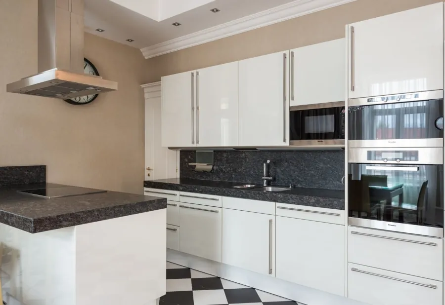 Island hob with extraction in an open-plan Bath kitchen