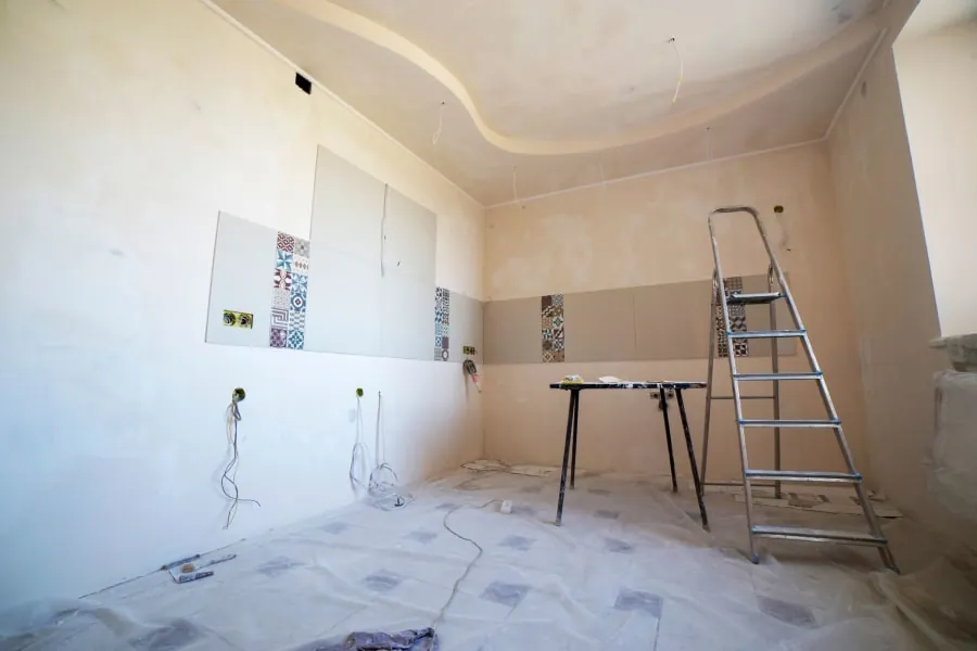 Kitchen stripped back and prepped for renovation in Bath