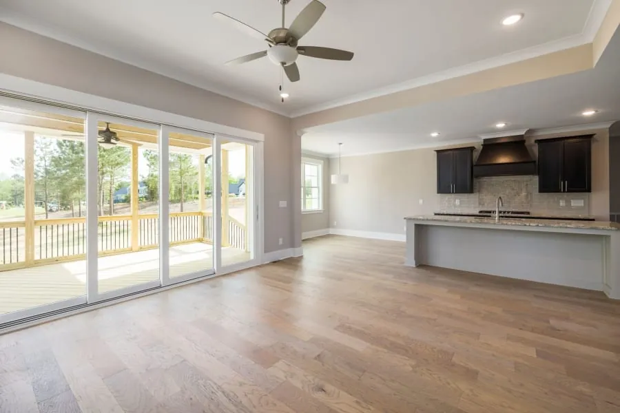 Large kitchen island in an open-plan Bath home