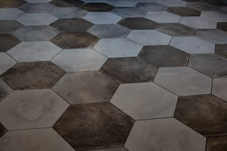 Natural stone floor in a period Bath kitchen