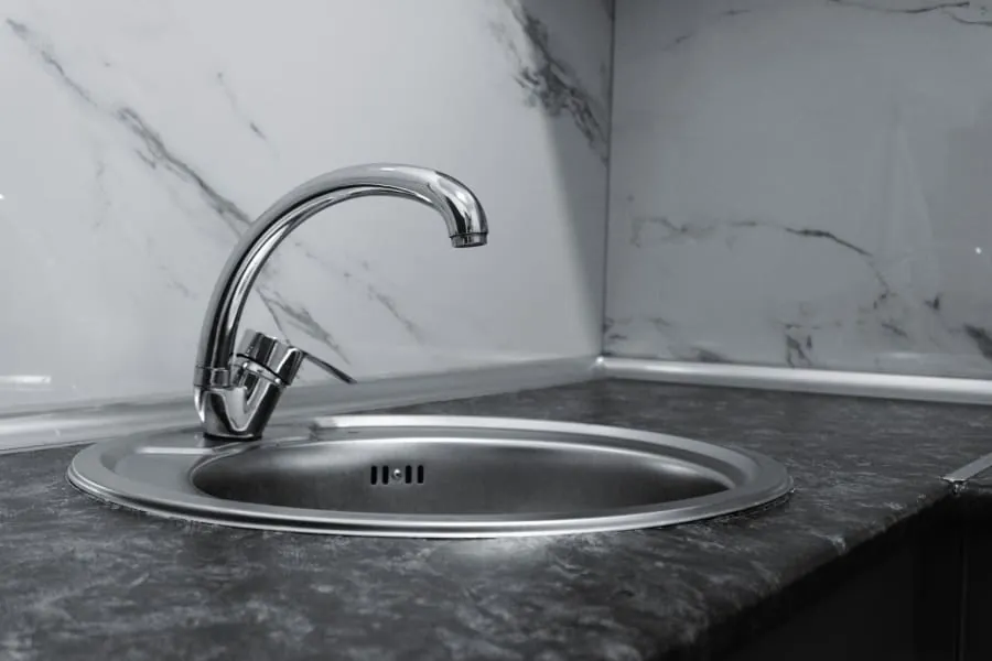 Stainless steel kitchen sink in a Bath kitchen
