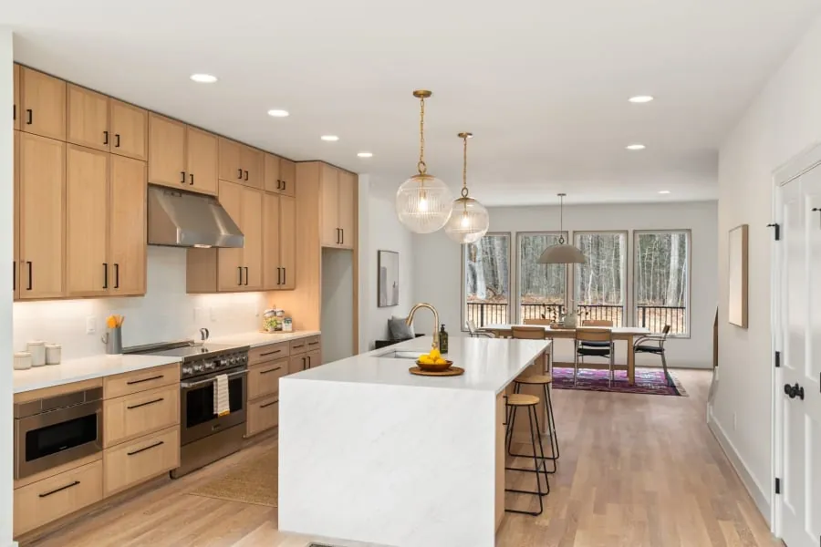 Two-tone kitchen with contrasting units in a Bath home