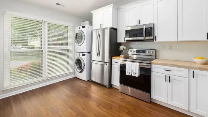 Fitted kitchen with integrated appliances in Bath