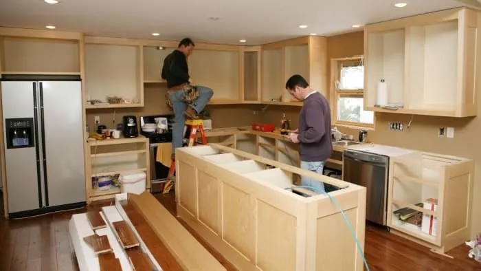 Remodelled kitchen with updated units and worktops in Bath